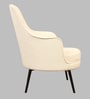 Bertita Fabric High Back Lounge Chair In White Colour