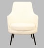 Bertita Fabric High Back Lounge Chair In White Colour