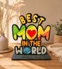 Best Mom in The World Wooden Trophy Gift for Mother or Maa Best Gift