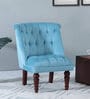 Bethel Velvet Slipper Chair In Light Blue Colour