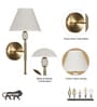 Bettie Inbuild Led Wall Light In Brass Finish With White Cotton Shade