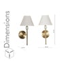 Bettie Inbuild Led Wall Light In Brass Finish With White Cotton Shade