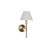 Bettie Inbuild Led Wall Light In Brass Finish With White Cotton Shade