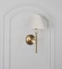 Bettie Inbuild Led Wall Light In Brass Finish With White Cotton Shade