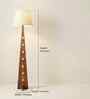 Bevel Wooden Floor Lamp with Jute Shade & Brown Base