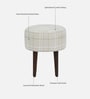 Bezel Fabric Seating Stool In Provincial Teak Finish