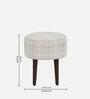 Bezel Fabric Seating Stool In Provincial Teak Finish