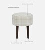 Bezel Fabric Seating Stool In Provincial Teak Finish