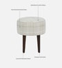 Bezel Fabric Seating Stool In Provincial Teak Finish