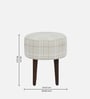 Bezel Fabric Seating Stool In Provincial Teak Finish