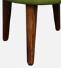 Bezel Leatherette Seating Stool In Green Colour