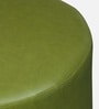 Bezel Leatherette Seating Stool In Green Colour