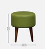 Bezel Leatherette Seating Stool In Green Colour