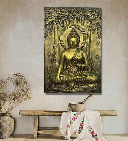 Bhumisparsha Mudra Buddha 3D Relief Mural