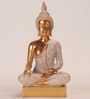 Bhumisparsha Mudra of Gautam Buddha Statue (Gold & White)