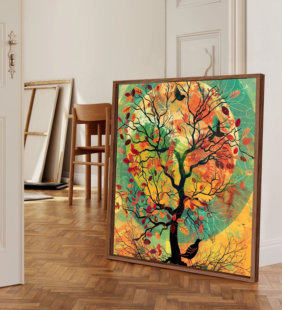 23 Inches Tree Canvas Framed Wall Art Printed Pinting