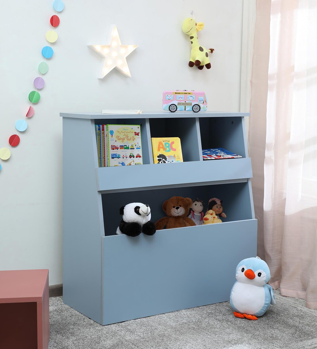 Buy Birdport Kids Storage Unit in Elegant Blue Colour Mollycoddle by Pepperfry Online Kids