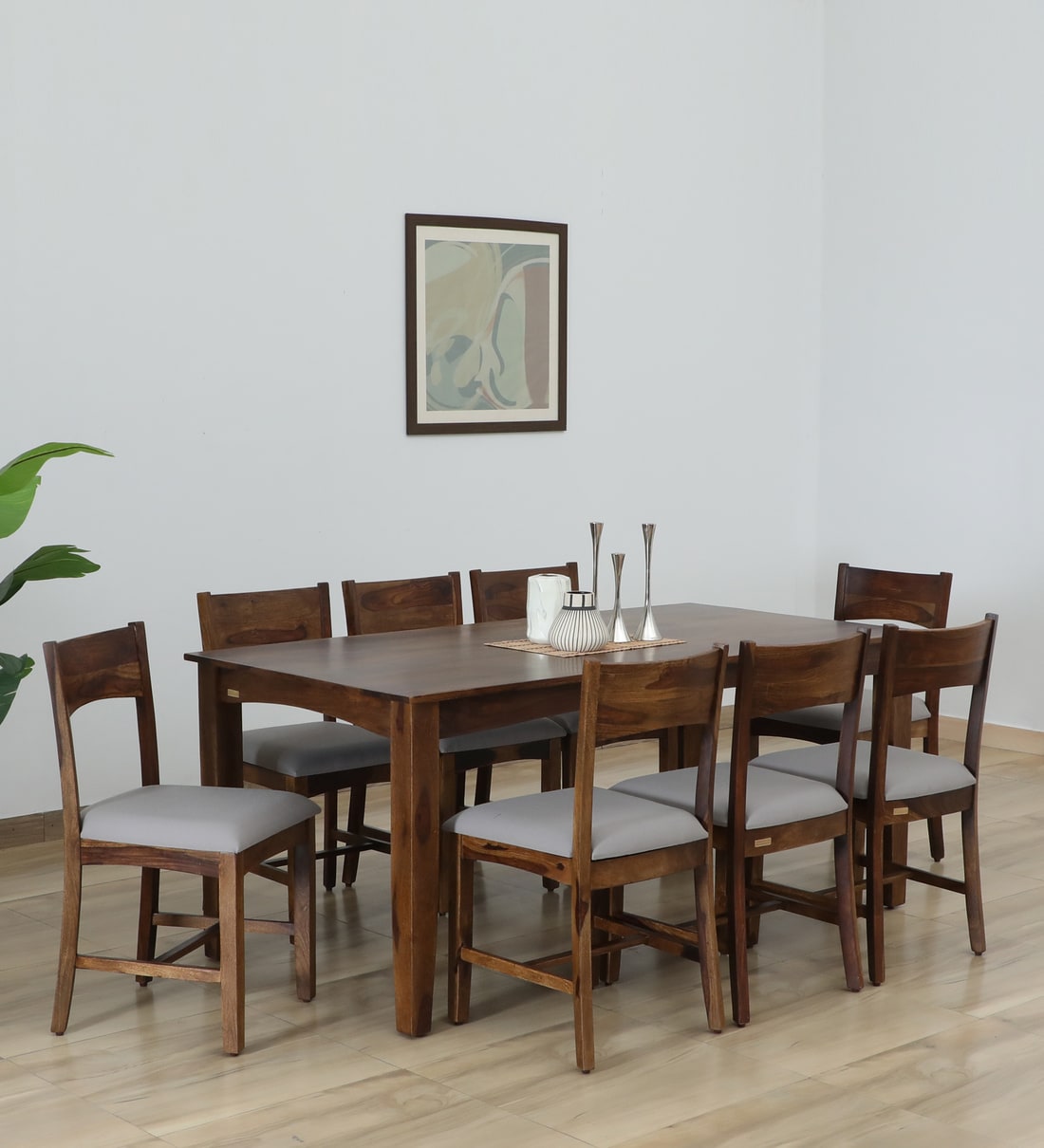 Buy Biscay Sheesham Wood 8 Seater Dinning Set In Provincial Teak Finish ...