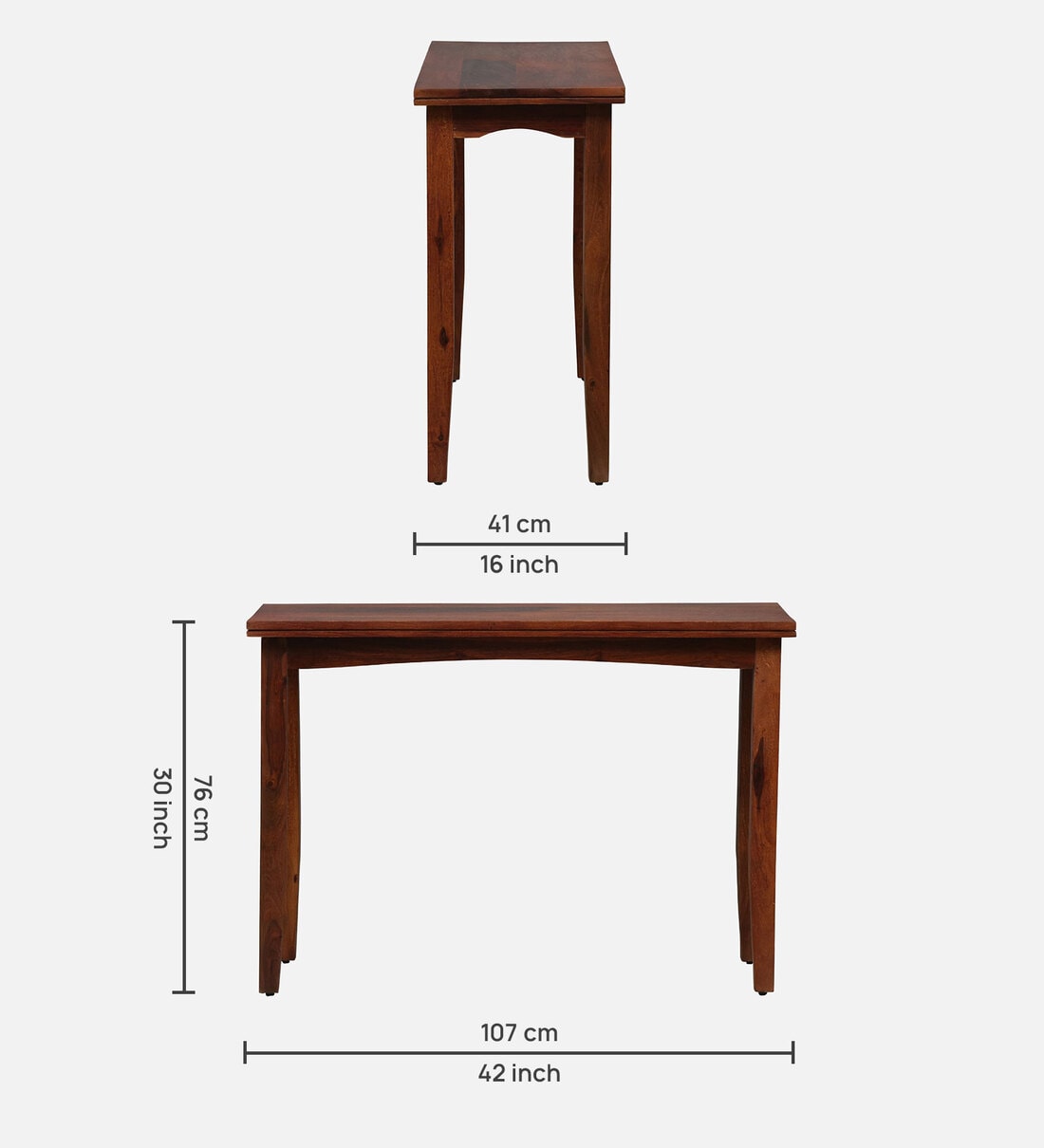 Buy Biscay Sheesham Wood Console Table In Honey Oak Finish Online