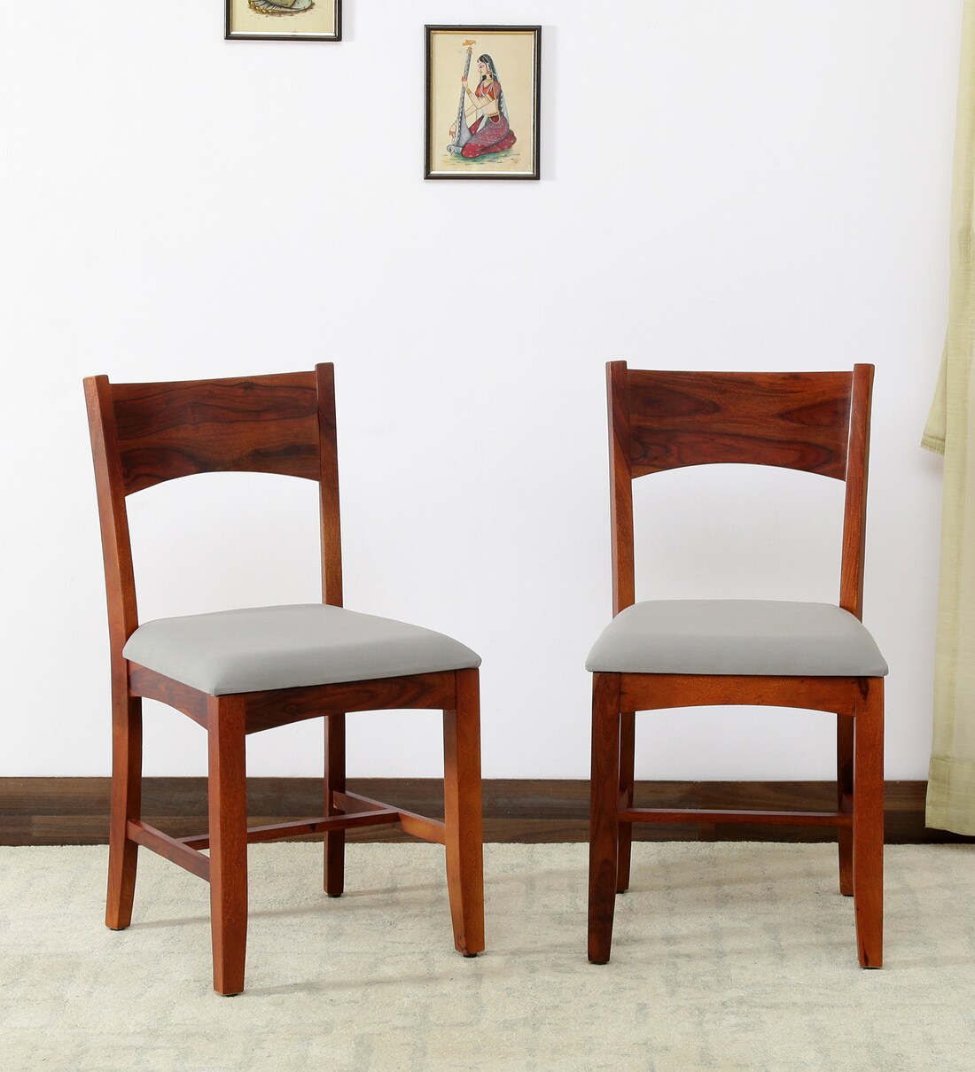 Buy Biscay Solid Wood Dining Chairs (Set Of 2) In Honey Oak Finish
