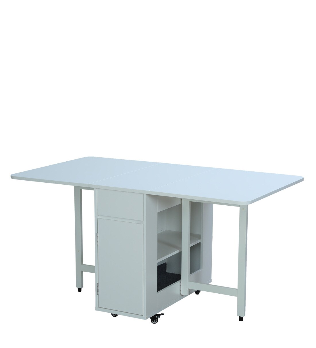 Buy 6 Seater Foldable Dining Table in White Finish by Space
