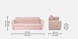 Bianca Velvet Pull-Out Sofa Cum Bed in Baby Pink Colour