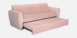 Bianca Velvet Pull-Out Sofa Cum Bed in Baby Pink Colour