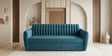 Bianca Velvet Pull-Out Sofa Cum Bed In Teal Blue Colour