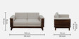 Binche Sheesham Wood 2 Seater Sofa In Beige Colour