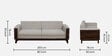 Binche Sheesham Wood 3 Seater Sofa In Beige Colour