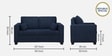 Bingo Fabric 2 Seater Sofa In Cool Cobalt Colour