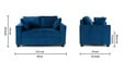 Bingo Fabric 2 Seater Sofa In Cool Cobalt Colour