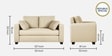 Bingo Fabric 2 Seater Sofa In Creamy Cashmere Colour