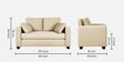 Bingo Fabric 2 Seater Sofa In Creamy Cashmere Colour