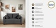 Bingo Fabric 2 Seater Sofa In Grey Colour