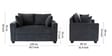 Bingo Fabric 2 Seater Sofa In Grey Colour