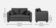 Bingo Fabric 2 Seater Sofa In Grey Colour