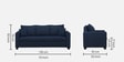 Bingo Fabric 3 Seater Sofa In Cool Cobalt Colour