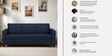 Bingo Fabric 3 Seater Sofa In Cool Cobalt Colour