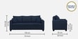 Bingo Fabric 3 Seater Sofa In Cool Cobalt Colour