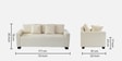 Bingo Fabric 3 Seater Sofa In Creamy Cashmere Colour