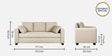 Bingo Fabric 3 Seater Sofa In Creamy Cashmere Colour