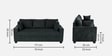 Bingo Fabric 3 Seater Sofa In Grey Colour Bingo Fabric 3 Seater Sofa In Grey Colour