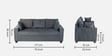Bingo Fabric 3 Seater Sofa In Grey Colour Bingo Fabric 3 Seater Sofa In Grey Colour