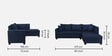 Bingo Fabric LHS Sectional Sofa (2+ Lounger) In Cool Cobalt Colour Bingo Fabric LHS Sectional Sofa (2+ Lounger) In Cool Cobalt Colour