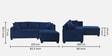 Bingo Fabric LHS Sectional Sofa (2+ Lounger) In Cool Cobalt Colour