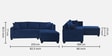 Bingo Fabric LHS Sectional Sofa (2+ Lounger) In Cool Cobalt Colour