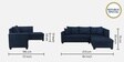 Bingo Fabric LHS Sectional Sofa (2+ Lounger) In Cool Cobalt Colour