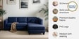 Bingo Fabric LHS Sectional Sofa (2+ Lounger) In Cool Cobalt Colour
