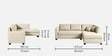 Bingo Fabric LHS Sectional Sofa (2+ Lounger) In Creamy Cashmere Colour
